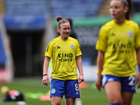  Remi Allen of Leicester City warms up ahead of the FA Women's Championship match between Leicester City and Charlton Athletic at the King P...