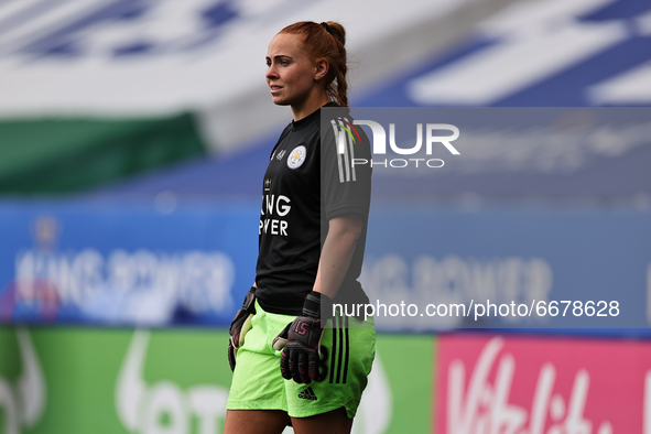  Sophie Harris of Leicester City warms up ahead of the FA Women's Championship match between Leicester City and Charlton Athletic at the Kin...