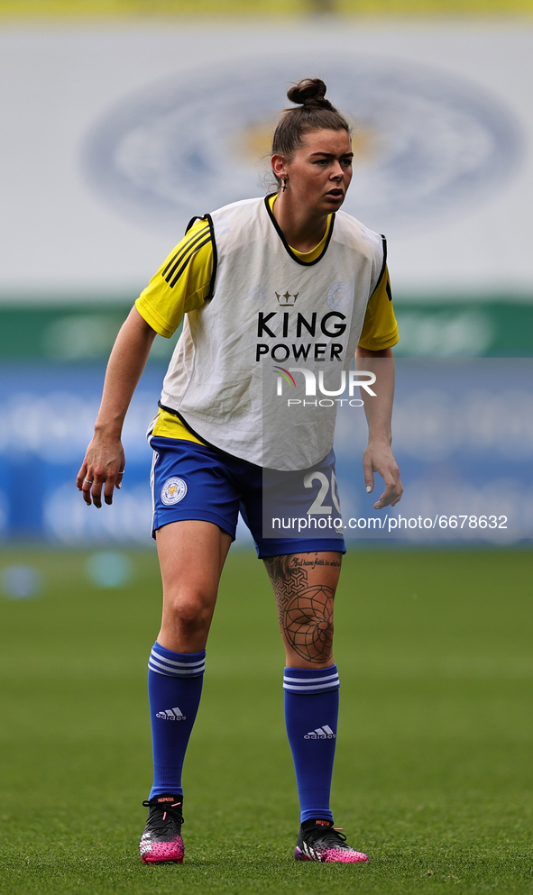  Natasha Flint of Leicester City warms up ahead of the FA Women's Championship match between Leicester City and Charlton Athletic at the Kin...