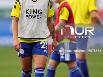  Hannah Cain of Leicester City warm-up ahead of the FA Women's Championship match between Leicester City and Charlton Athletic at the King P...
