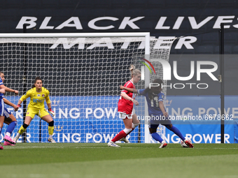  Lachante Paul of Leicester City shoots at goal during the FA Women's Championship match between Leicester City and Charlton Athletic at the...