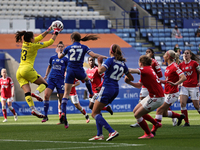  Eartha Cumings of Charlton Athletic makes a save during the FA Women's Championship match between Leicester City and Charlton Athletic at t...