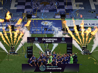  Leicester City Women lift the trophy and are crowned champions after the FA Women's Championship match between Leicester City and Charlton...