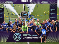  Leicester City Women lift the trophy and are crowned champions after the FA Women's Championship match between Leicester City and Charlton...