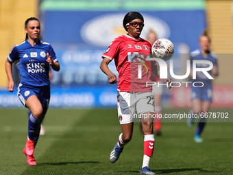  Shauna Vassell (R)of Charlton Athletic in action during the FA Women's Championship match between Leicester City and Charlton Athletic at t...
