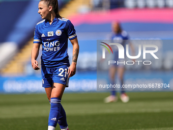 Hannah Cain of Leicester City   during the FA Women's Championship match between Leicester City and Charlton Athletic at the King Power Stad...