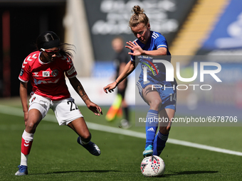  Esmee De Graaf of Leicester City controls the ball during the FA Women's Championship match between Leicester City and Charlton Athletic at...