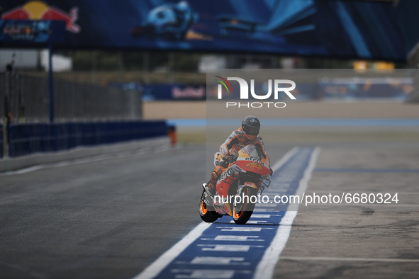 Pol Espargaro (44) of Spain and Repsol Honda Team during the MotoGP test day at Circuito de Jerez - Angel Nieto on May 3, 2021 in Jerez de l...