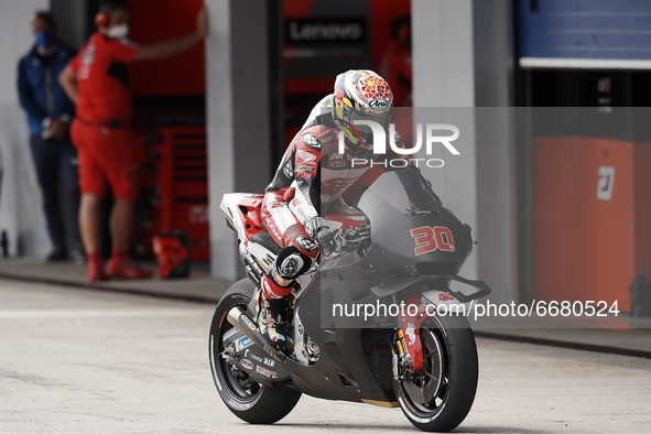 Takaaki Nakagami (30) of Japan and LCR Honda Idemitsu during the MotoGP test day at Circuito de Jerez - Angel Nieto on May 3, 2021 in Jerez...
