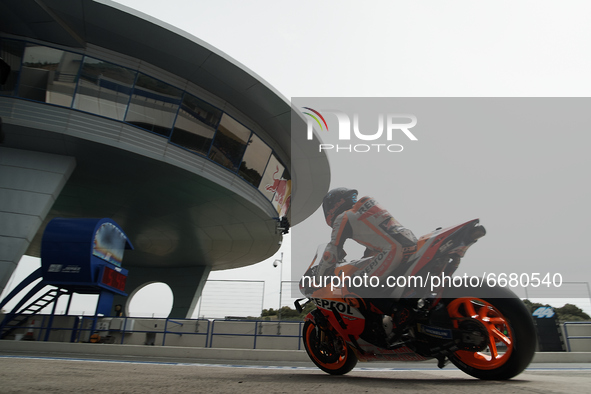 Pol Espargaro (44) of Spain and Repsol Honda Team during the MotoGP test day at Circuito de Jerez - Angel Nieto on May 3, 2021 in Jerez de l...