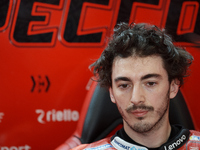 Francesco Bagnaia (63) of Italy and Ducati Lenovo Team Ducati sitting inside his box during the MotoGP test day at Circuito de Jerez - Angel...