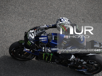 Maverick Vinales (12) of Spain and Monster Energy Yamaha MotoGP during the MotoGP test day at Circuito de Jerez - Angel Nieto on May 3, 2021...
