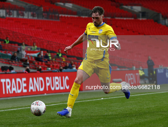  Aaron Pollock of Concord Rangers during The 2019/2020 Buildbase FA Trophy Final between Concord Rangers and Harrogate Town at Wembley Stadi...