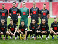Harrogate Town Team photo before kick off  during  The 2019/2020 Buildbase FA Trophy Final between Concord Rangers and Harrogate Town at Wem...