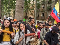 Protesters are seen singing
About 400 people, mostly from the Colombian community of Barcelona, have demonstrated one more day in support of...