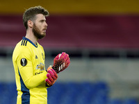 David De Gea of Manchester United during the UEFA Europa League Semi-Final match between AS Roma and Manchester United at Stadio Olimpico, R...