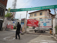 A man walks outside a hospital during Covid-19 lockdown on the last friday of Ramadan in Srinagar, Indian Administered Kashmir on 07 May 202...