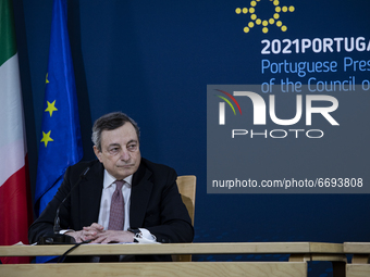 Press conference of the Italian Prime Minister Mario Draghi.
Social summit of the European Commission in Porto, at the Palacio de Cristal in...
