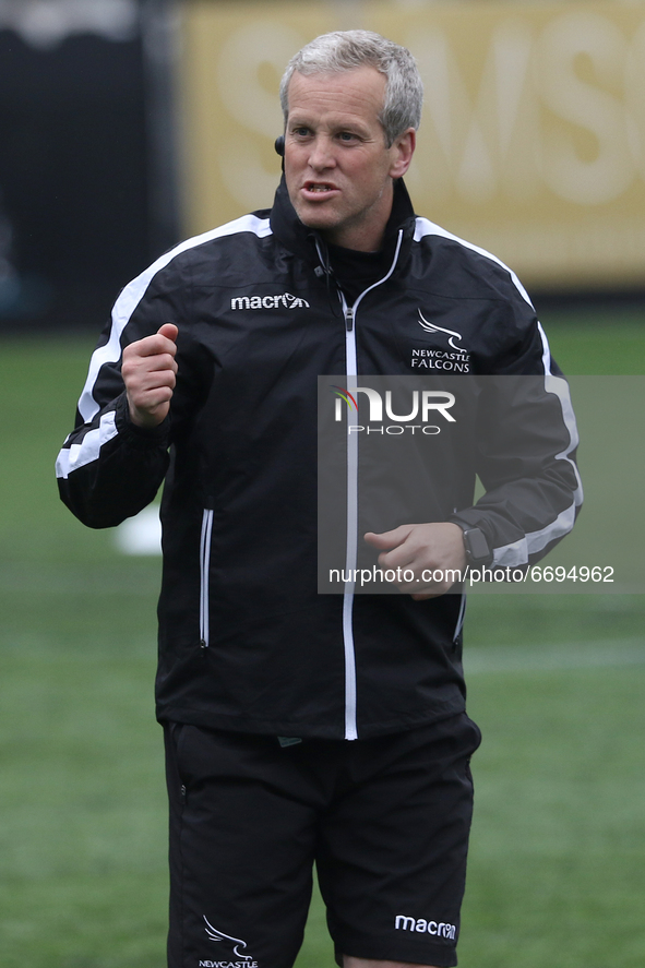   Newcastle Falcons Coach Dave Walder before the Gallagher Premiership match between Newcastle Falcons and London Irish at Kingston Park, Ne...