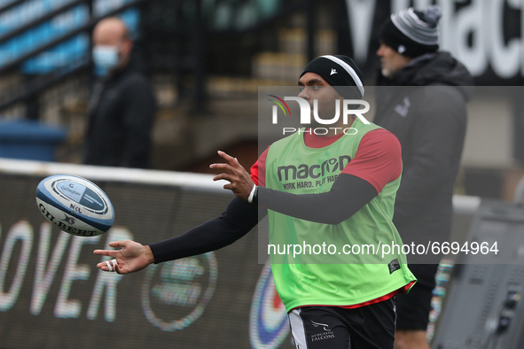   George Wacokecoke of Newcastle Falcons during the Gallagher Premiership match between Newcastle Falcons and London Irish at Kingston Park,...
