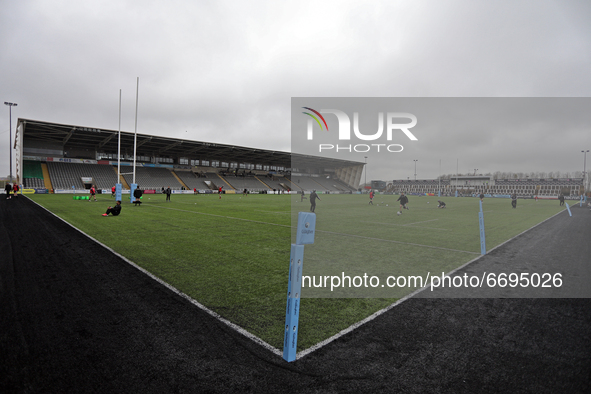   A general view of an empty ground before the Gallagher Premiership match between Newcastle Falcons and London Irish at Kingston Park, Newc...