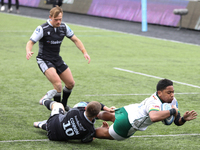   Phil Cokanasiga of London Irish scores to make it 35 - 20 during the Gallagher Premiership match between Newcastle Falcons and London Iris...