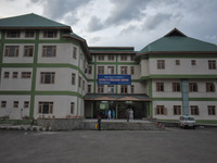 Hajj house converted into a temporary hospital in Srinagar, Indian Administered Kashmir on 08 May 2021. A Local NGO Athrout has converted Ha...