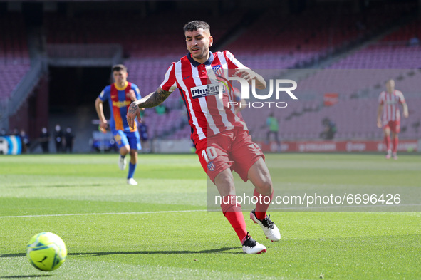 Angel Correa during the match between FC Barcelona and Club Atletico Madrid, corresponding to the week 35 of the Liga Santander, played at t...
