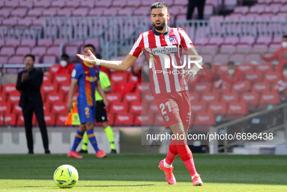 Yannick Carrasco during the match between FC Barcelona and Club Atletico Madrid, corresponding to the week 35 of the Liga Santander, played...