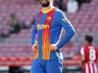 Gerard Pique during the match between FC Barcelona and Club Atletico Madrid, corresponding to the week 35 of the Liga Santander, played at t...