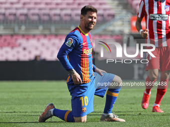 Leo Messi during the match between FC Barcelona and Club Atletico Madrid, corresponding to the week 35 of the Liga Santander, played at the...