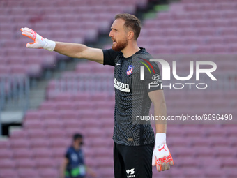Jan Oblak during the match between FC Barcelona and Club Atletico Madrid, corresponding to the week 35 of the Liga Santander, played at the...