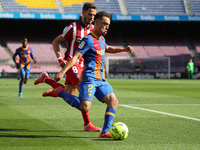 Saul Niguez and Sergino Dest during the match between FC Barcelona and Club Atletico Madrid, corresponding to the week 35 of the Liga Santan...