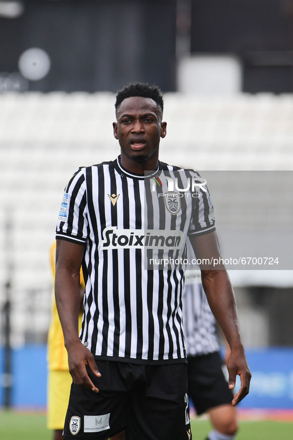 Baba Rahman #21 of PAOK during Soccer match between PAOK v Aris for the Play-off of Super League Greece, in Toumba stadium, Thessaloniki, Gr...
