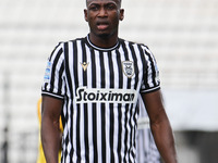 Baba Rahman #21 of PAOK during Soccer match between PAOK v Aris for the Play-off of Super League Greece, in Toumba stadium, Thessaloniki, Gr...