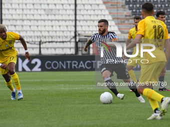 Vieirinha #20 and captain of PAOK as seen in action during the soccer match between PAOK v Aris for the Play-off of Super League Greece, in...