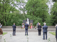 Consul General of the Russian Federation Andrei Sharashkin speaks at the commemoration of the 76th anniversary of the liberation at the Memo...