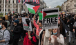 LONDON, UNITED KINGDOM - MAY 11, 2021: Demonstrators march in Parliament Square during a p...