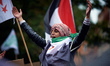 A woman reacts. Hundreds of people gathered in support of Gaza and the Occupied Territorie...