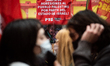 Pro-Palestina demonstrators during a Pro-Palestina protest in Buenos Arires, Argentina on...