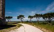 A couple strolls around Castel del Monte on the day of its reopening on May 22, 2021 in An...