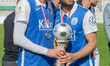 Luka Tankulic (right) and Jeron Al-Hazaimeh (left) of SV Meppen celebrates after winning t...