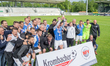 Players of SV Meppen celebrates after winning the lower saxony cup final between SV Drocht...