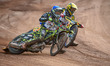 Ace Pijper (Blue) leads Max James  (Yellow) during the British Junior Championship at the...