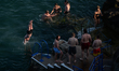 A swimmer jumps into the sea at the Vico bathing place, Hawk Cliff, in Dalkey.On Tuesday,...