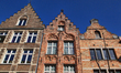 Traditional Flemish style buildings in the city of Bruges (Brugge) in Belgium, Europe. Bru...