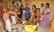 Tamil Hindu priest performs prayers special honoring Lord Ganesh during the 108 abhishekam...