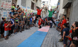 Palestinian members of Gaza's Bar Woolf sports team perform during a sports show as an ent...