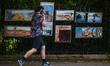 Merrion Square park open-air art gallery in Dublin.On Sunday, 13 June 2021, in Dublin, Ir...