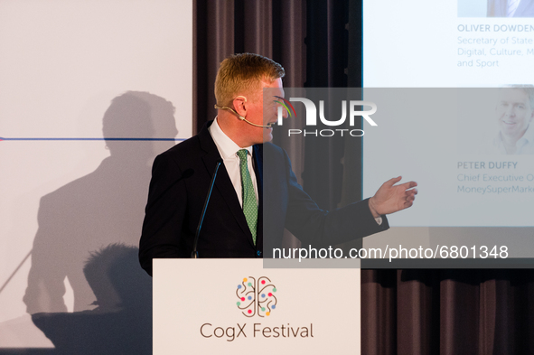 Oliver Dowden, Secretary of State for Digital, Culture, Media and Sport speaks during opening of CogX 2021 in London, Britain, 14 June 2021....